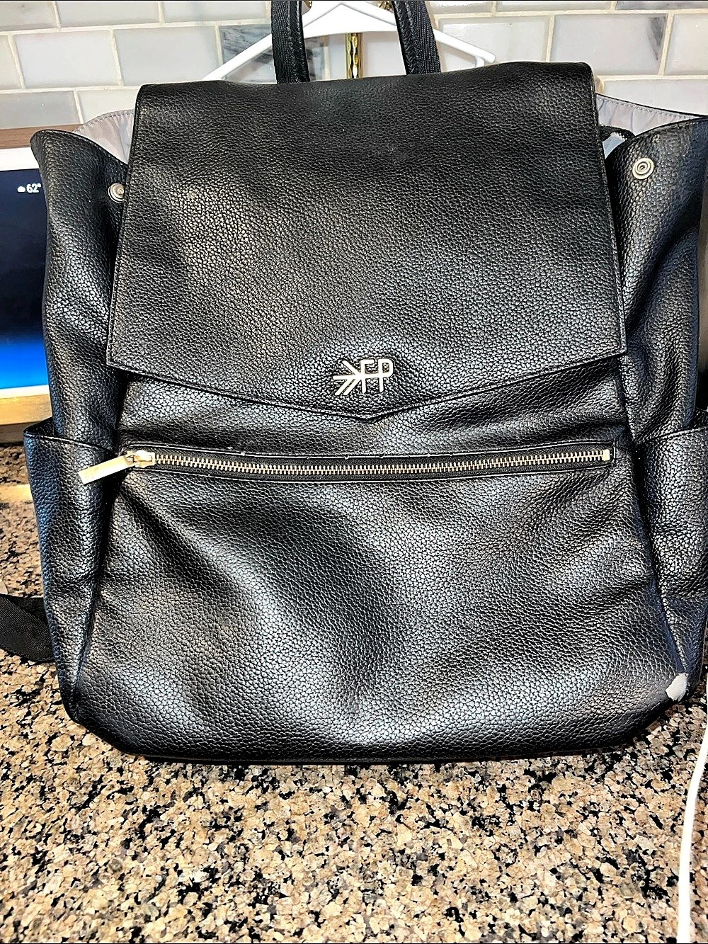 Freshly Picked Classic Diaper Bag II Black Backpack Gold-Tone Hardware